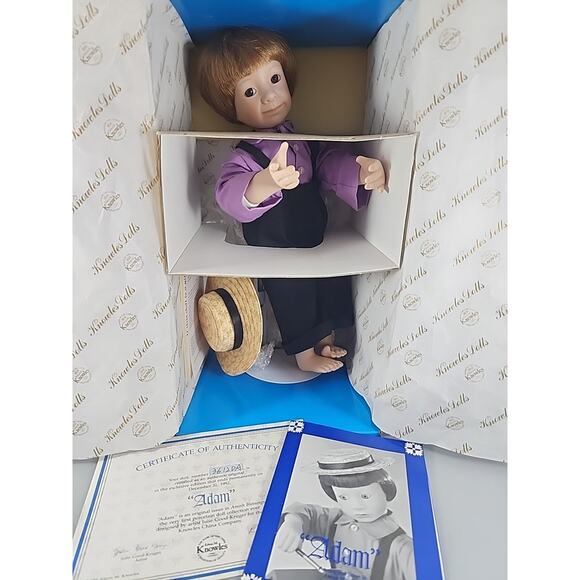 Ashton Drake Amish Blessings Adam Porcelain Doll in Box COA - missing birdhouse - Picture 1 of 5